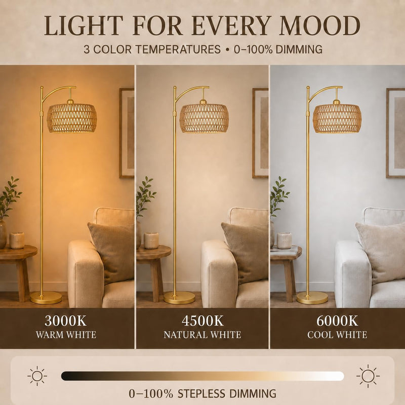 Arc Floor Lamp for Living Room Dimmable Lamps