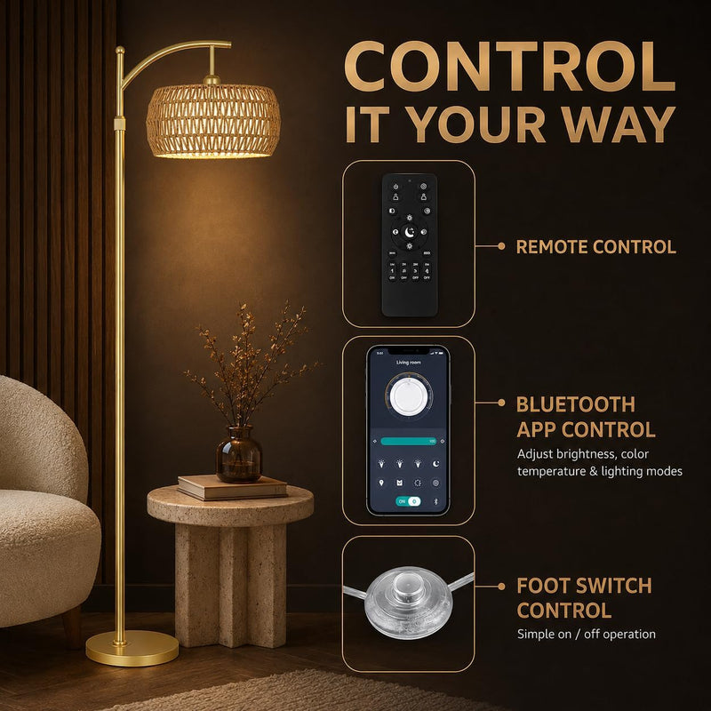 Arc Floor Lamp for Living Room Dimmable Lamps