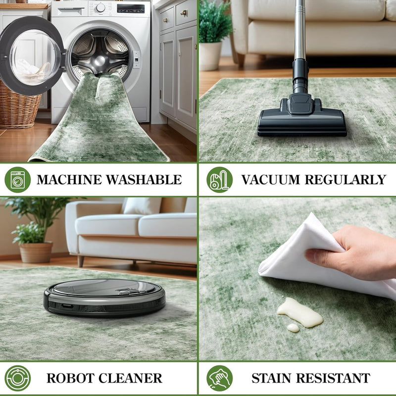 Area Rug for Living Room Machine Washable Low