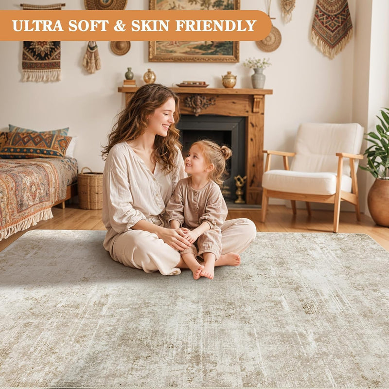 Area Rug for Living Room Machine Washable Low