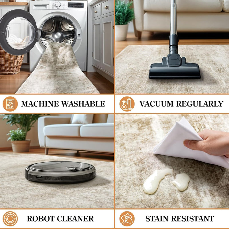 Area Rug for Living Room Machine Washable Low
