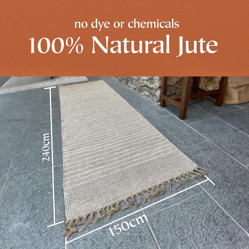 Area Rug Sand and Off Pin Stripe Weave