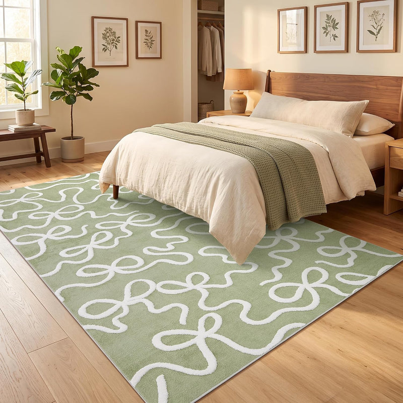 Area Rug Washable Abstract Living Room
