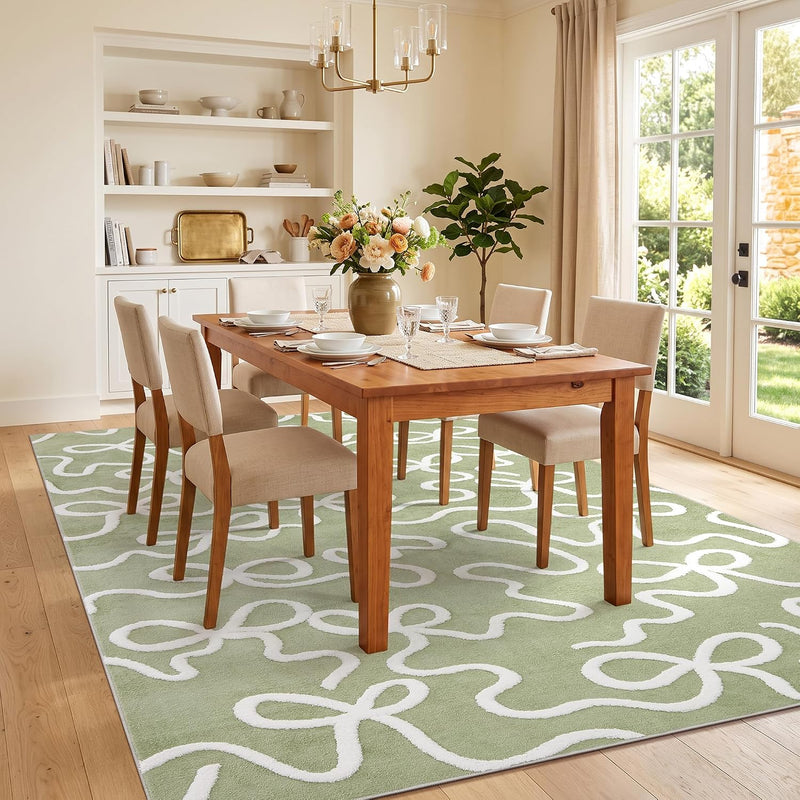 Area Rug Washable Abstract Living Room