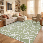 Area Rug Washable Abstract Living Room