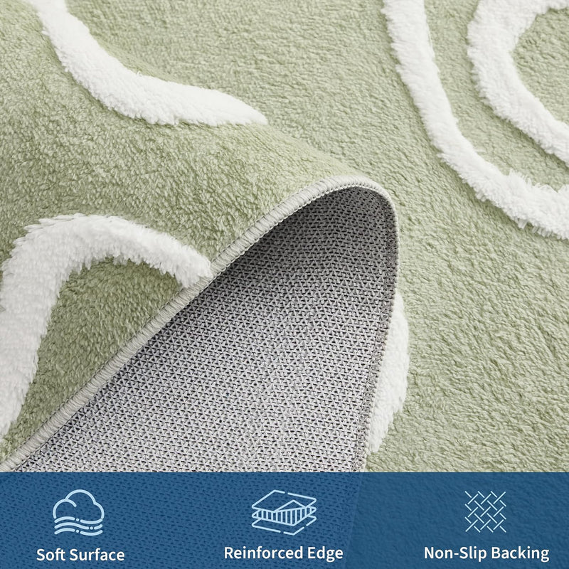 Area Rug Washable Abstract Living Room