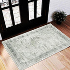 Area Rug Washable Vintage Traditional Distressed Thin
