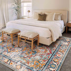 Area Rug Washable Vintage Traditional Distressed Thin