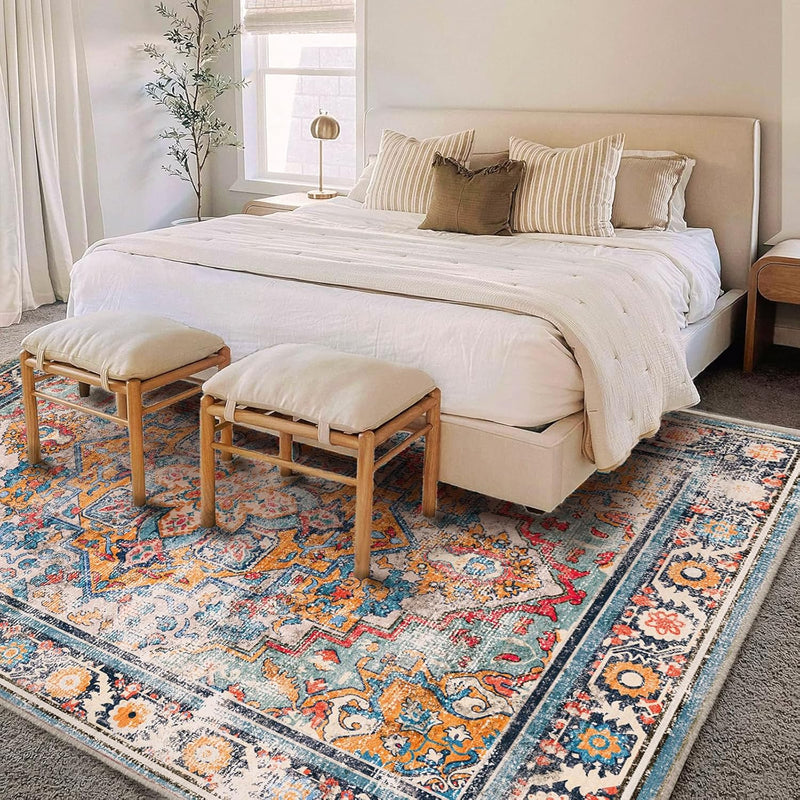 Large Rug Washable Vintage Traditional Distressed