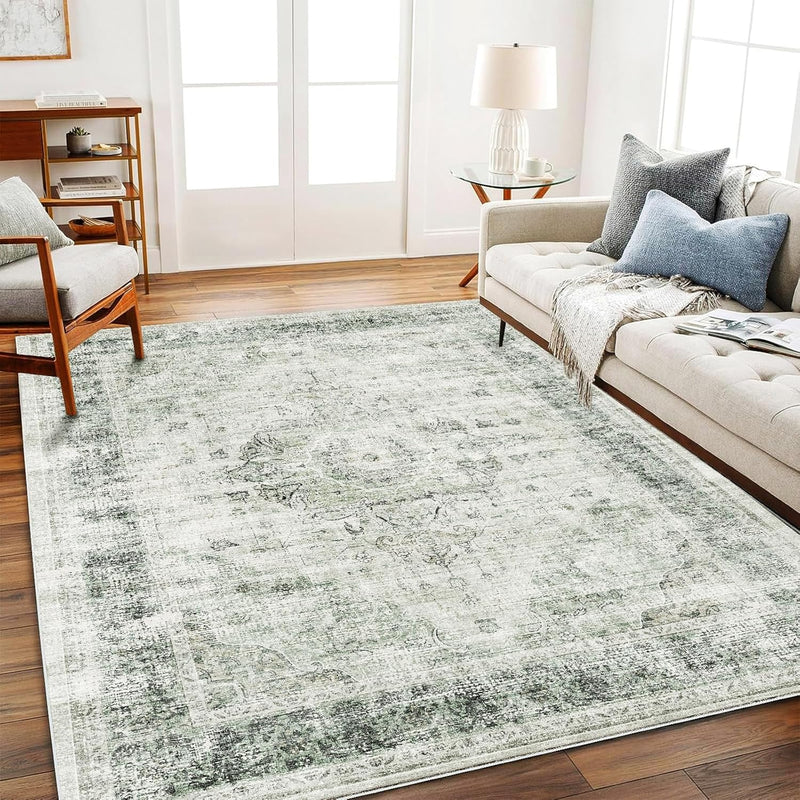 Large Rug Washable Vintage Traditional Distressed