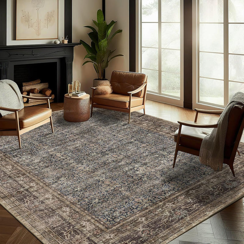 Large Rug Washable Vintage Traditional Distressed