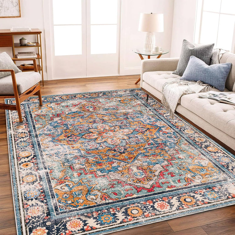 Large Rug Washable Vintage Traditional Distressed