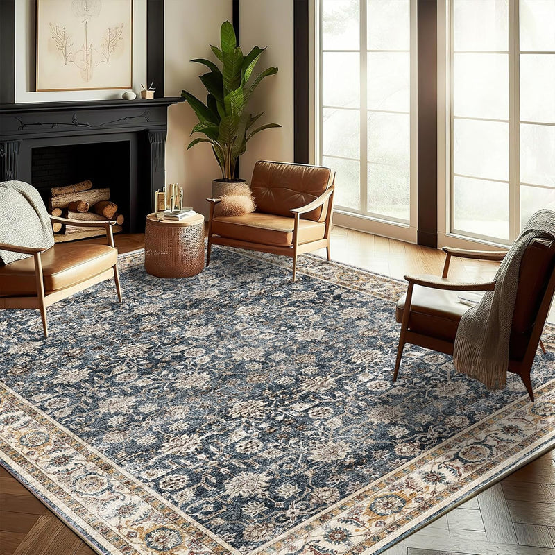 Large Rug Washable Vintage Traditional Distressed