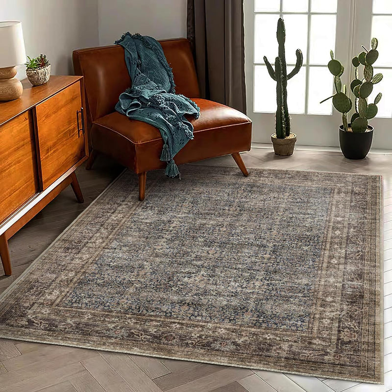 Large Rug Washable Vintage Traditional Distressed