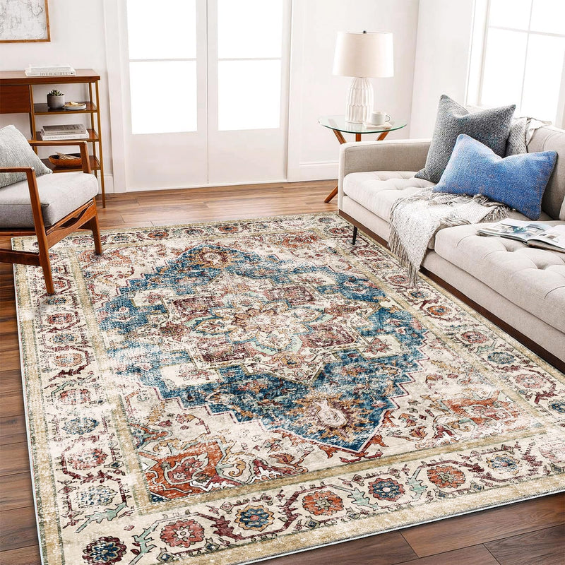 Large Rug Washable Vintage Traditional Distressed