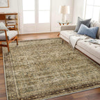 Area Rug Washable Vintage Traditional Distressed Thin