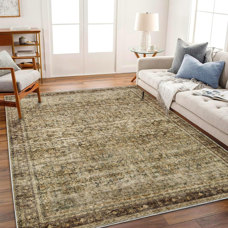 Large Rug Washable Vintage Traditional Distressed