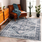 Area Rug Washable Vintage Traditional Distressed Thin