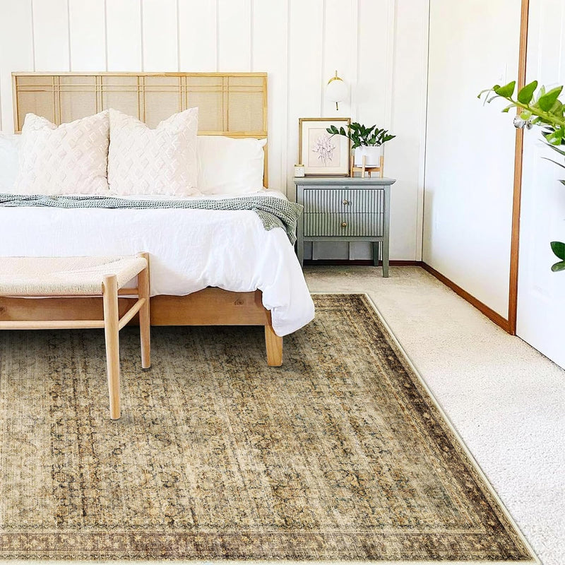 Large Rug Washable Vintage Traditional Distressed