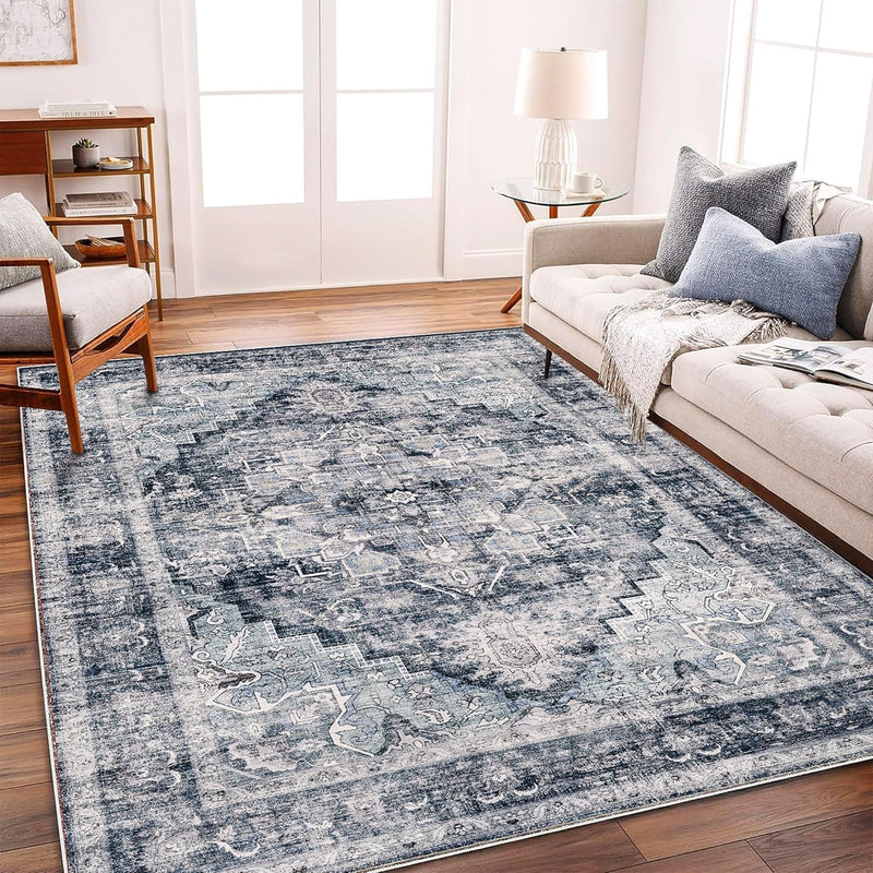 Large Rug Washable Vintage Traditional Distressed
