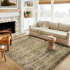 Area Rug Washable Vintage Traditional Distressed Thin