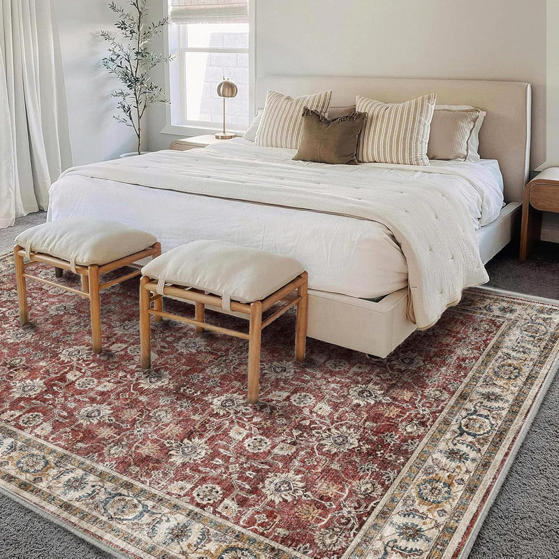 Large Rug Washable Vintage Traditional Distressed