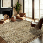 Area Rug Washable Vintage Traditional Distressed Thin