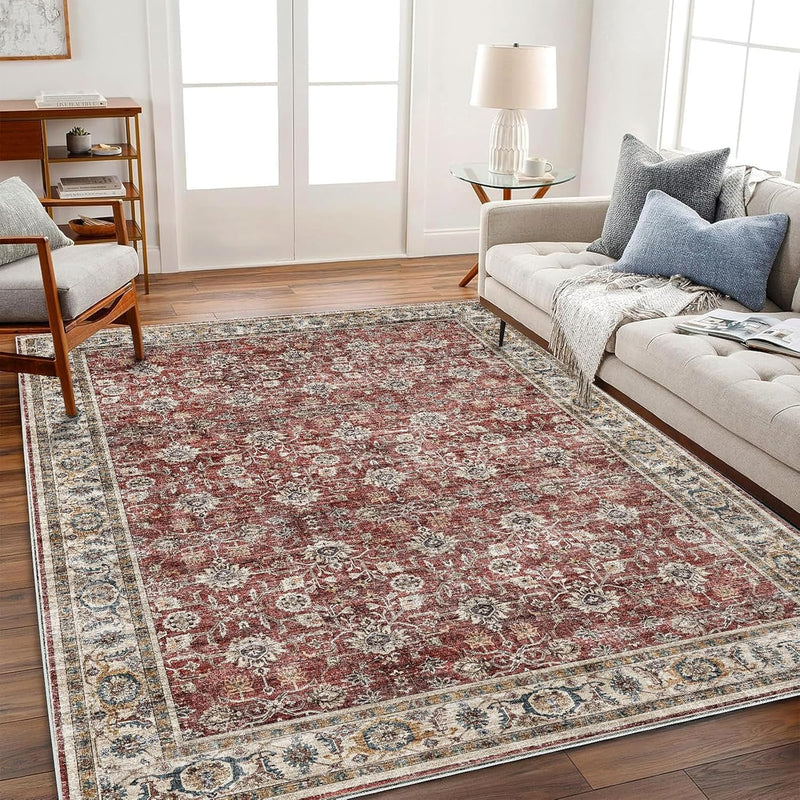 Large Rug Washable Vintage Traditional Distressed