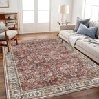 Area Rug Washable Vintage Traditional Distressed Thin