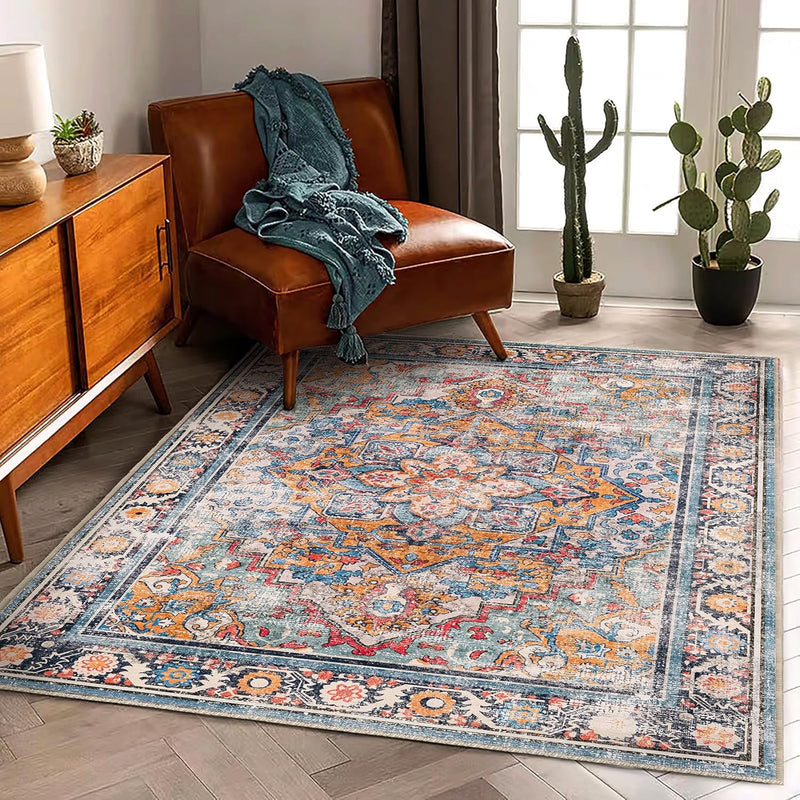Large Rug Washable Vintage Traditional Distressed