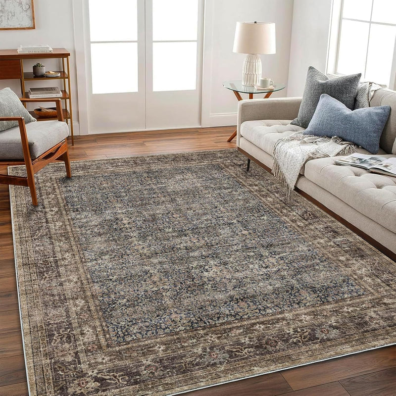 Large Rug Washable Vintage Traditional Distressed