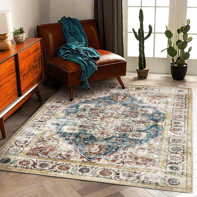 Large Rug Washable Vintage Traditional Distressed