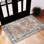 Area Rug Washable Vintage Traditional Distressed Thin