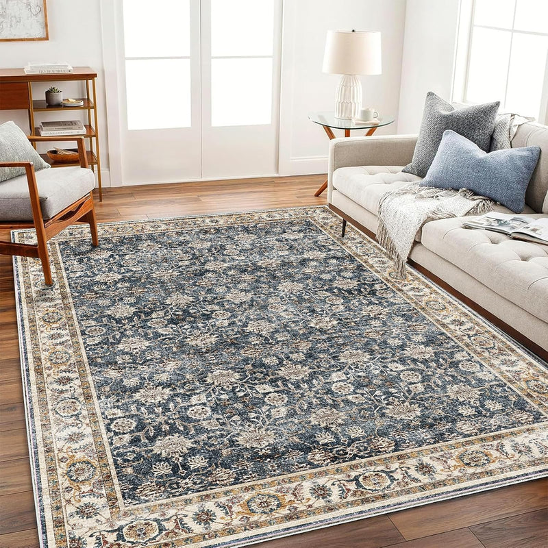 Large Rug Washable Vintage Traditional Distressed
