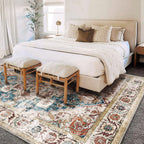 Area Rug Washable Vintage Traditional Distressed Thin