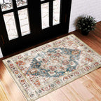 Area Rug Washable Vintage Traditional Distressed Thin