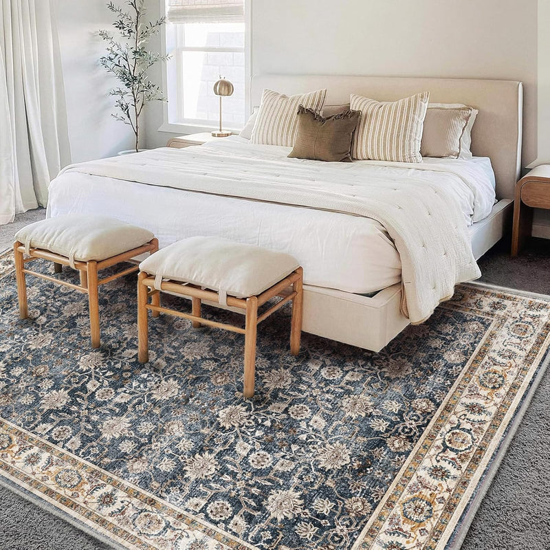 Large Rug Washable Vintage Traditional Distressed
