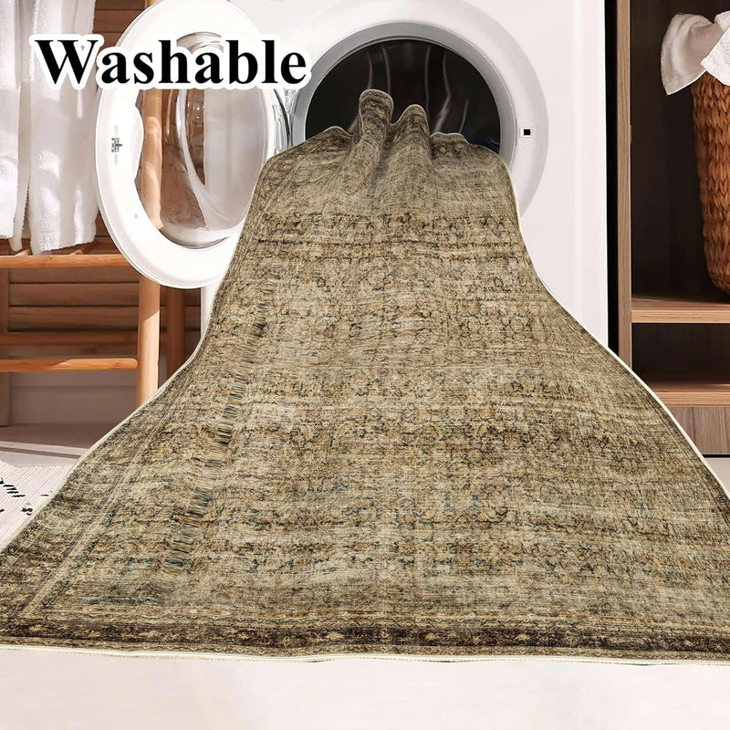 Large Rug Washable Vintage Traditional Distressed