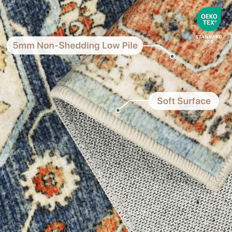 Large Rug Washable Non-Slip Living Room Boho