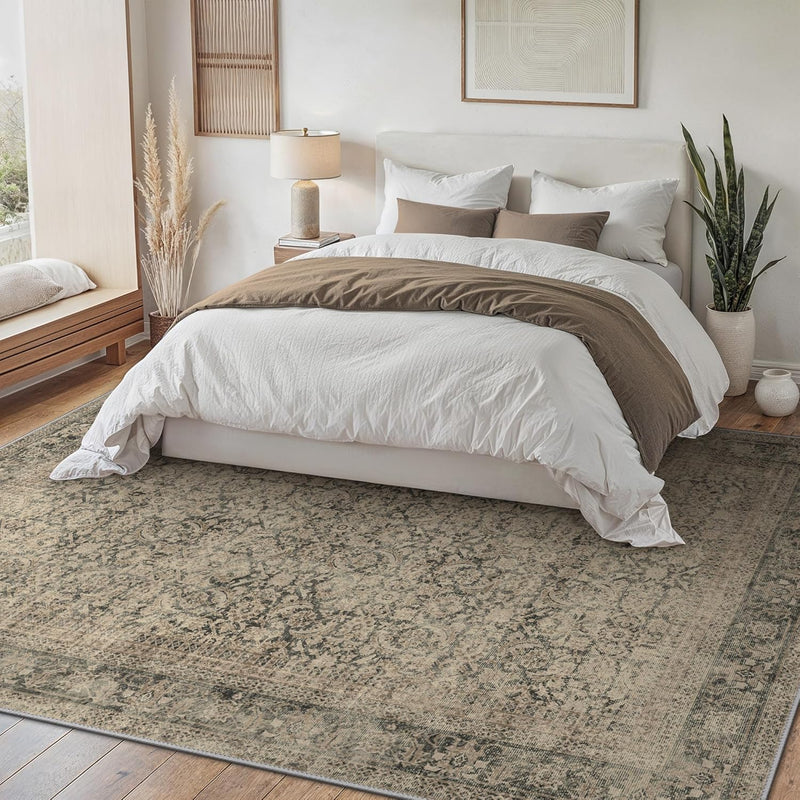 Large Rug Washable Non-Slip Living Room Boho