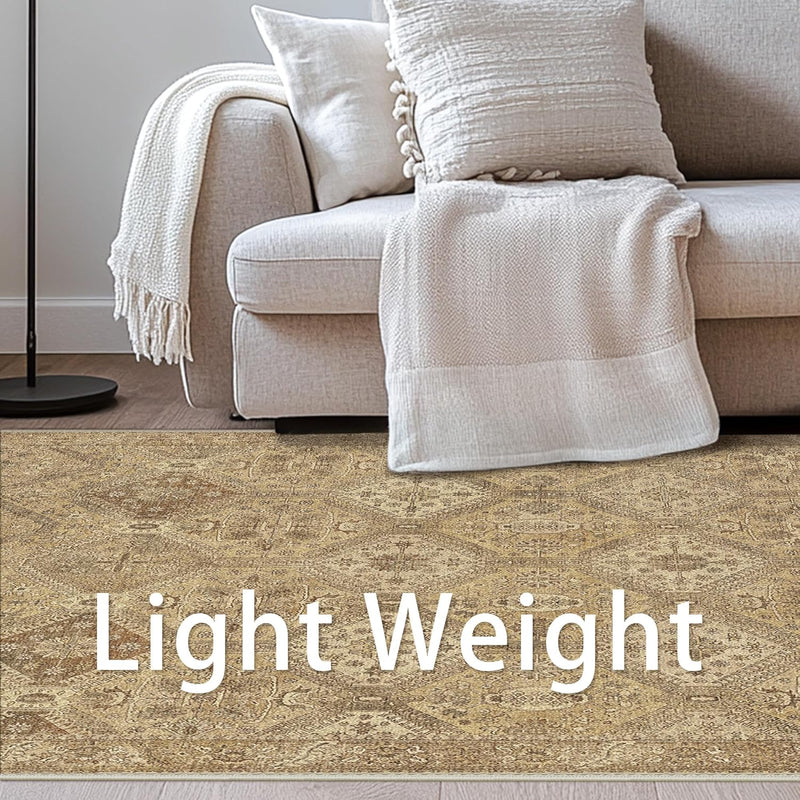 Large Rug Washable Non-Slip Living Room Boho