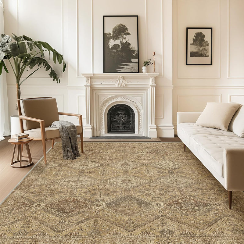 Large Rug Washable Non-Slip Living Room Boho