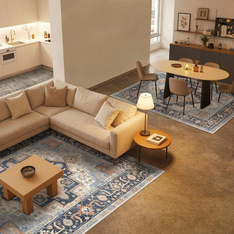 Large Rug Washable Non-Slip Living Room Boho
