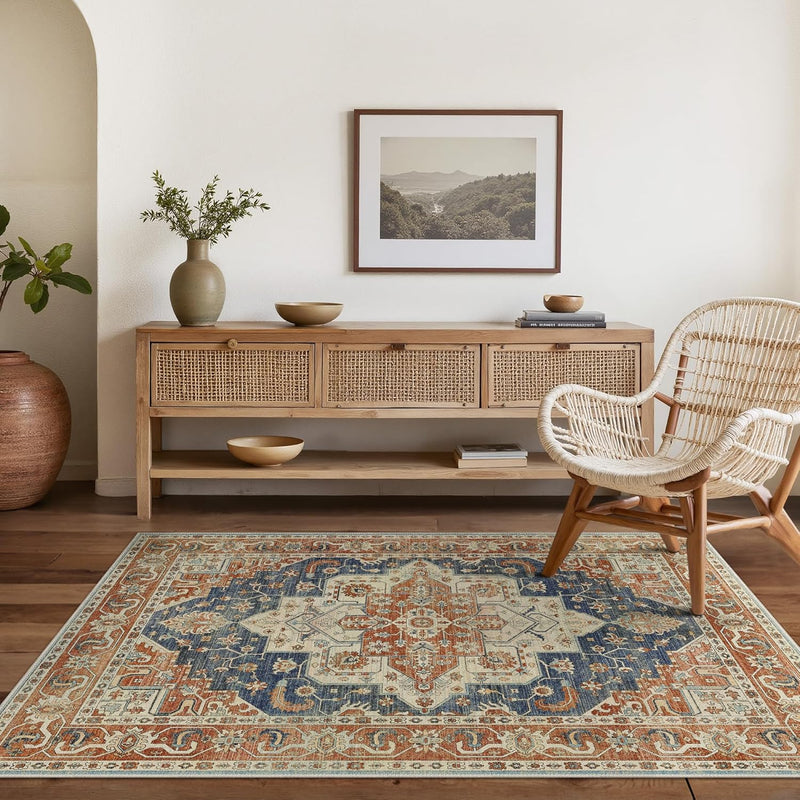 Large Rug Washable Non-Slip Living Room Boho