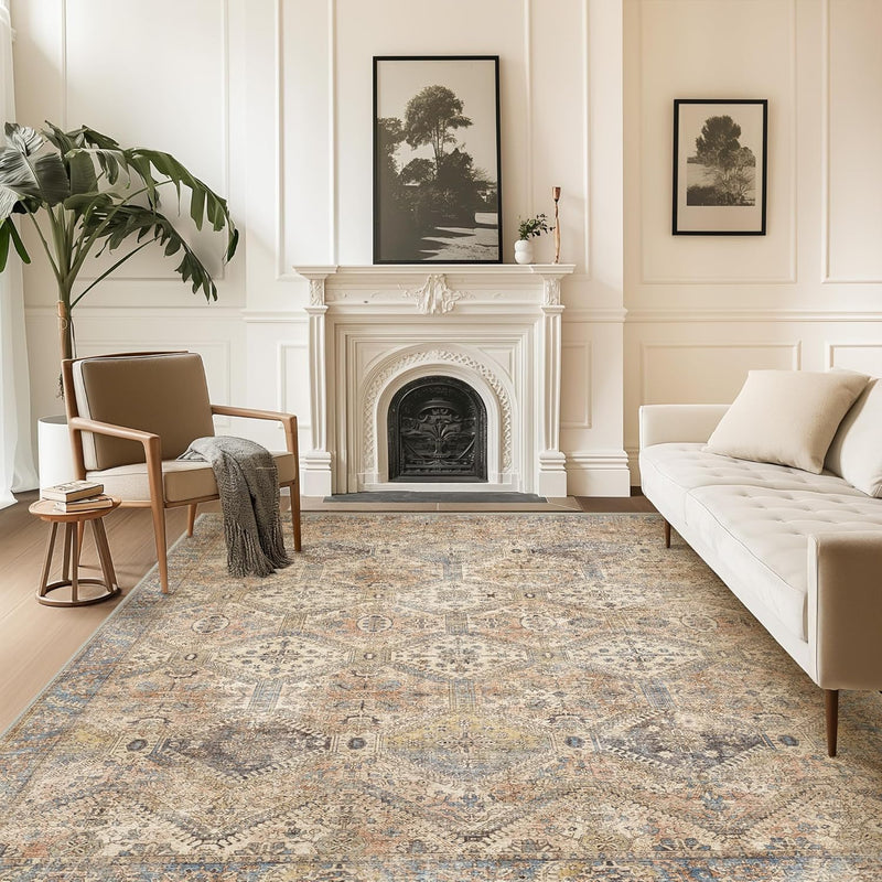 Large Rug Washable Non-Slip Living Room Boho