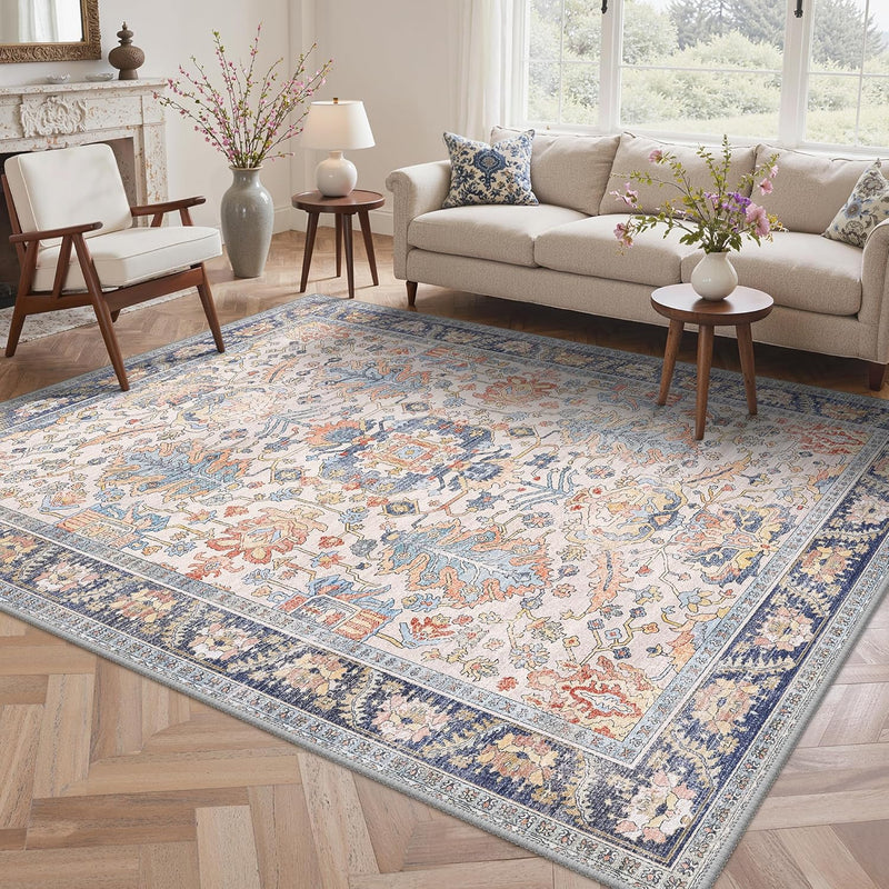 Large Rug Washable Non-Slip Living Room Boho