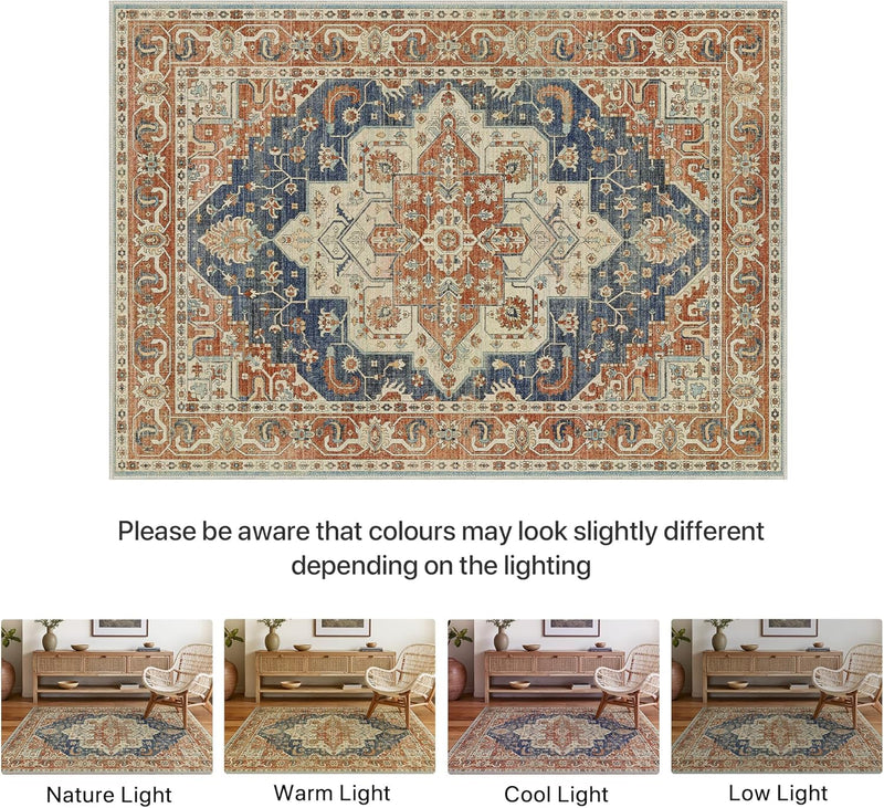 Large Rug Washable Non-Slip Living Room Boho