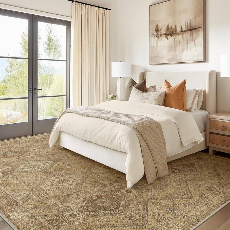 Large Rug Washable Non-Slip Living Room Boho