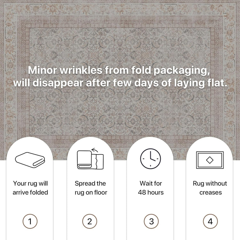 Large Rug Washable Non-Slip Living Room Boho