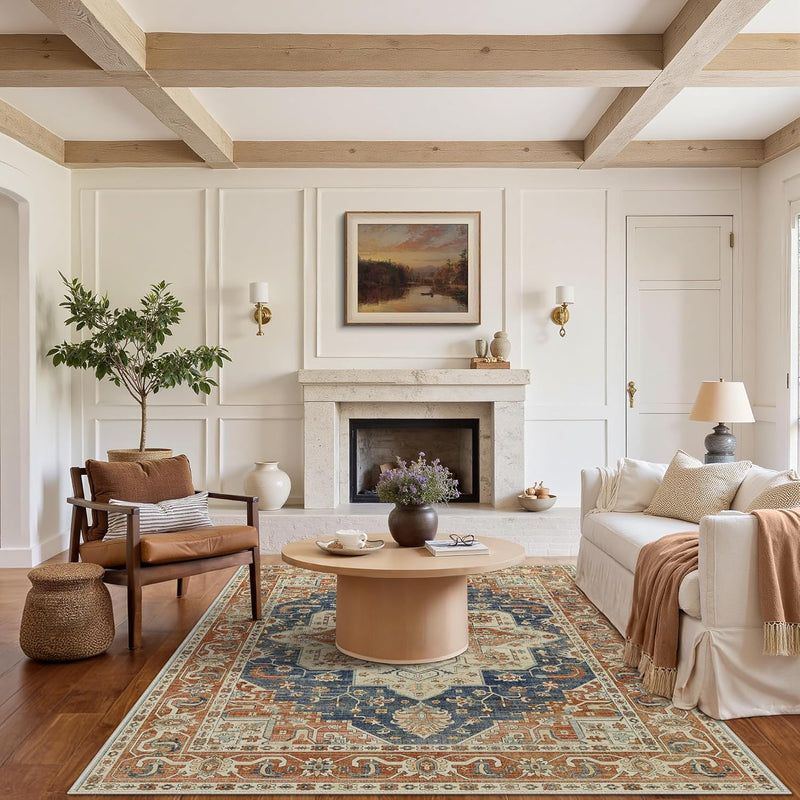 Large Rug Washable Non-Slip Living Room Boho